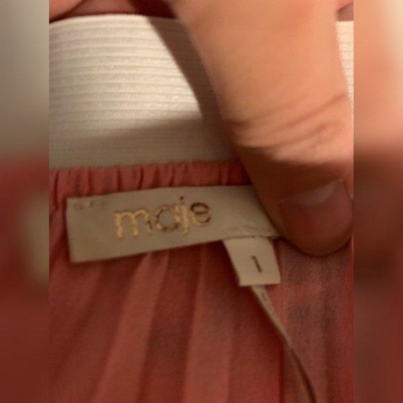 Maje Jonaelle Ombre Pleated Skirt In Pink Size 1 - Picture 5 of 7